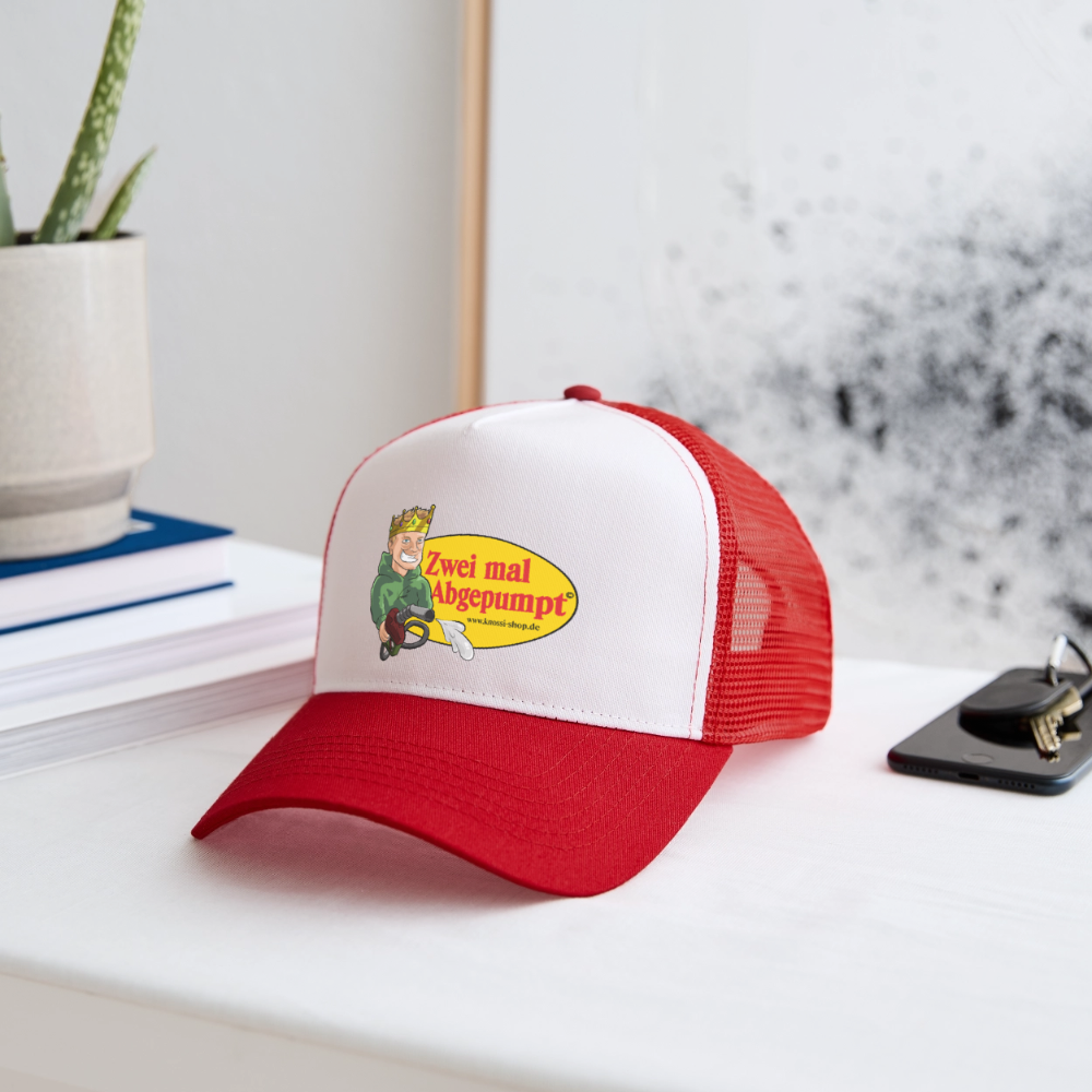 Abgepumpt Trucker Cap - Weiß/Rot