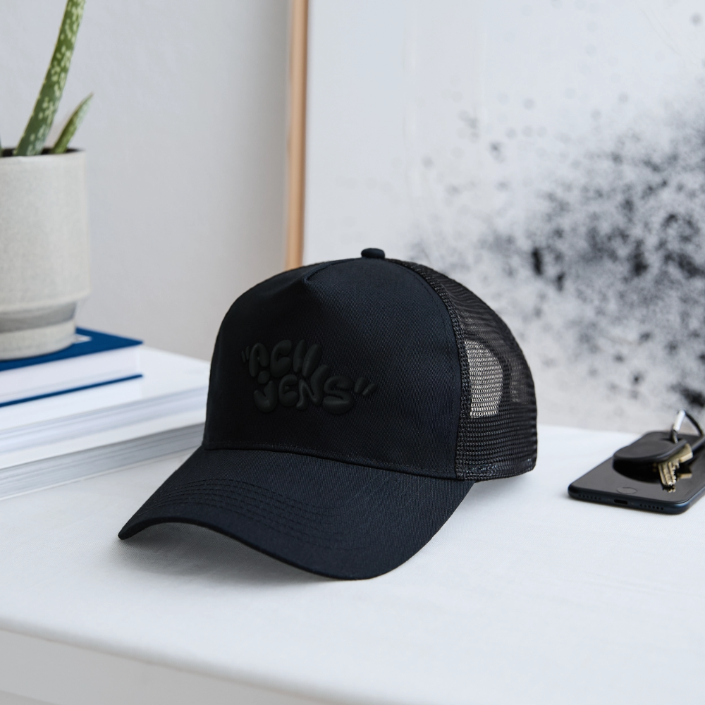 Ach Jens schwarze Trucker Cap - Schwarz/Schwarz