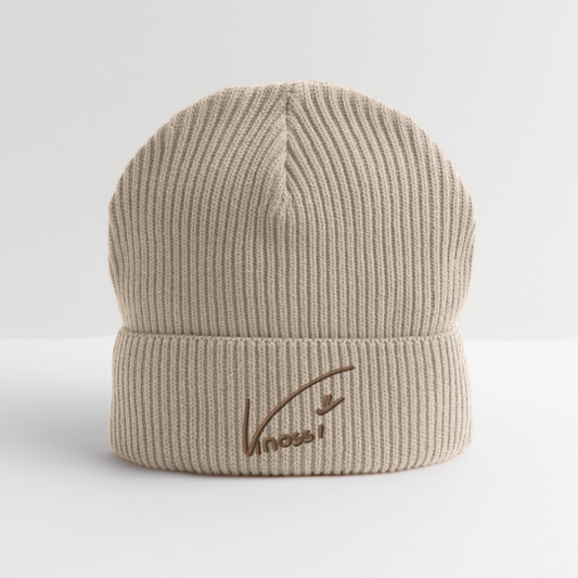 Knossi's brauner Beanie - Sand meliert