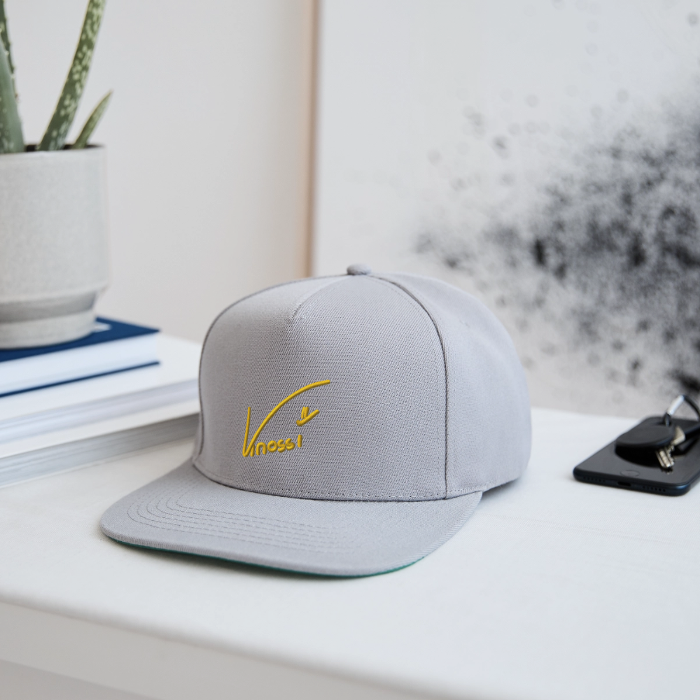 Gelb Gestickter Snapback Cap - Graphit/Graphit