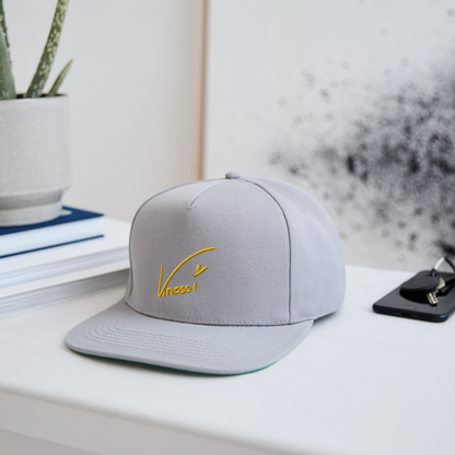 Gelb Gestickter Snapback Cap - Graphit/Graphit